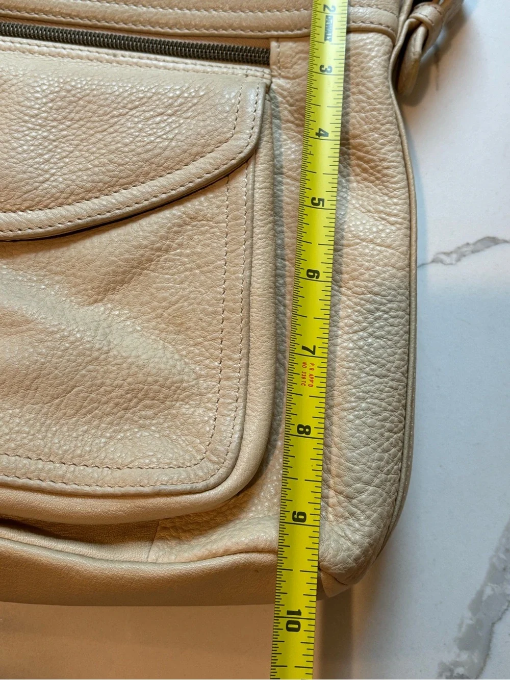Fossil Vintage 1990’s Pebbled Leather Organizer Crossbody Light Beige 75082